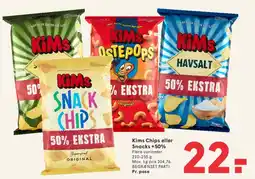 SPAR Kims Chips eller Snacks +50% tilbud