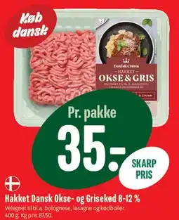 Min Købmand Hakket Dansk Okse- og Grisekød 8-12% tilbud
