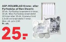 SPAR ASP-HOLMBLAD Krone- eller Fyrfadlys af Ren Stearin tilbud