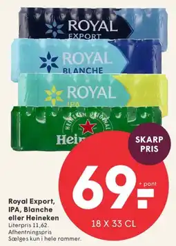 SPAR Royal / Heineken (18 x 33 cl) tilbud
