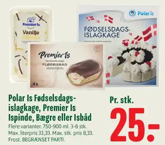 Polar Fødselsdags-islagkage / Premier Is (ispinde, bæger, isbåd)