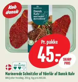 Min Købmand Marinerede Schnitzler af Yderlår af Dansk Kalv tilbud