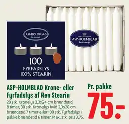 Min Købmand ASP-HOLMBLAD Krone- eller Fyrfadslys af Ren Stearin tilbud