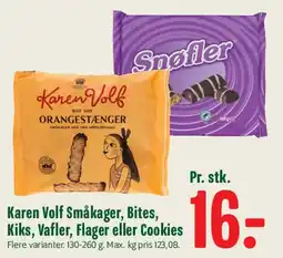 Min Købmand Karen Volf Småkager, Bites, Kiks, Vafler, Flager eller Cookies tilbud