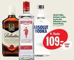 Min Købmand Absolut Vodka / Beefeater London Dry Gin / Ballantine's Finest Scotch Whisky tilbud