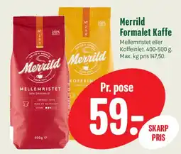 Min Købmand Merrild Formalet Kaffe tilbud