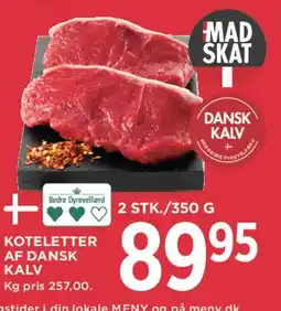 MENY Koteletter af dansk kalv tilbud