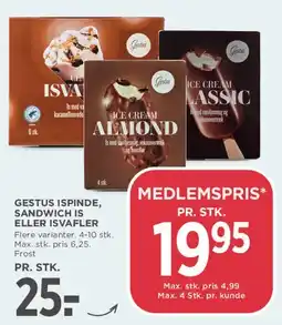 MENY Gestus ispinde, sandwich is eller isvafler tilbud