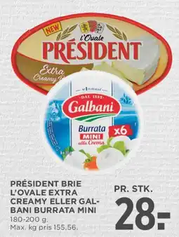 MENY Président Brie L'Ovale Extra Creamy eller Galbani Burrata Mini tilbud