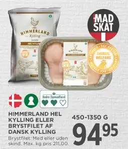 MENY Himmerland hel kylling eller brystfilet af dansk kylling tilbud