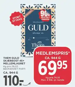 MENY Them Guld skæreost 45+ (mellemlagret) tilbud