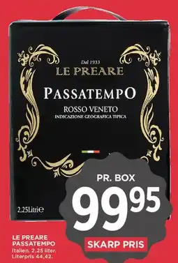 MENY Le Preare Passatempo Rosso Veneto (box) tilbud