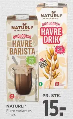 MENY Naturli' Økologisk havredrik / Havre Barista tilbud