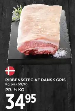 MENY RIBBENSSTEG AF DANSK GRIS tilbud