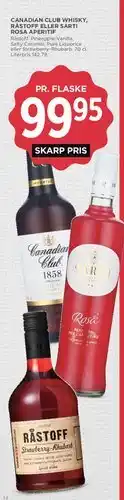 MENY Canadian Club, Råstoff eller Sarti Rosa Aperitif tilbud