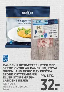 MENY Rahbek rødspættefileter eller Disko Bay / grønlandske rejer tilbud
