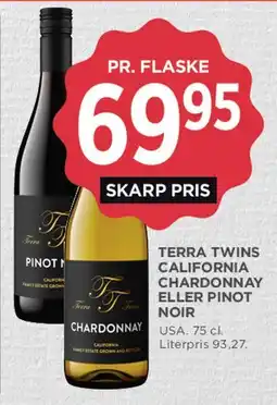 MENY Terra Twins California (Chardonnay eller Pinot Noir) tilbud
