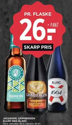 MENY Jacobsen, Grimbergen eller 1664 Blanc tilbud