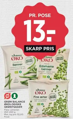 MENY Grøn Balance økologiske grøntsager (frosne) tilbud
