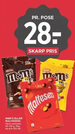 MENY M&M's eller Maltesers tilbud