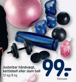 REMA 1000 Justerbar håndvægt, kettlebell eller slam ball tilbud