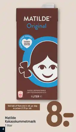 REMA 1000 Matilde Kakaoskummetmælk tilbud