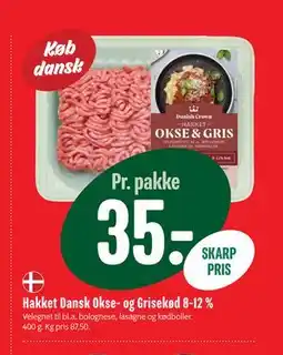 Min Købmand Hakket Dansk Okse- og Grisekød 8-12 % tilbud