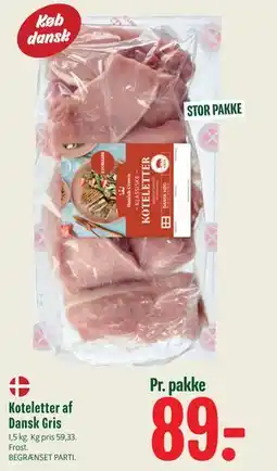 Min Købmand Koteletter af Dansk Gris tilbud
