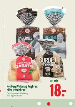 Min Købmand Kohberg Velsmag Rugbrød eller Hvedebrød tilbud