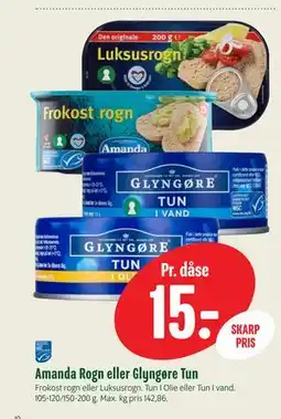 Min Købmand Amanda Rogn eller Glyngøre Tun tilbud