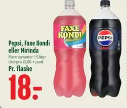 Min Købmand Pepsi, Faxe Kondi eller Mirinda tilbud