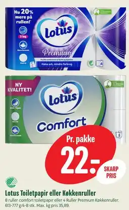 Min Købmand Lotus Toiletpapir eller Køkkenruller tilbud