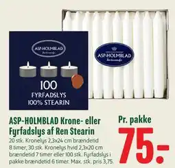 Min Købmand ASP-HOLMBLAD Krone- eller Fyrfadslys af Ren Stearin tilbud