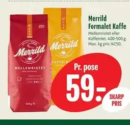 Min Købmand Merrild Formalet Kaffe tilbud