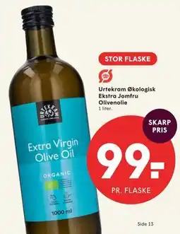 SPAR Urtekram Økologisk Ekstra Jomfru Olivenolie tilbud