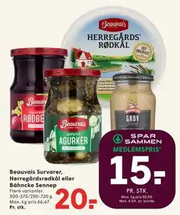 SPAR Beauvais Survarer, Herregårdsrødkål eller Bähncke Sennep tilbud