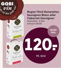 SPAR Nugan Third Generation Sauvignon Blanc eller Cabernet Sauvignon tilbud