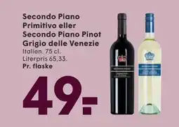 SPAR Secondo Piano Primitivo eller Secondo Piano Pinot Grigio delle Venezie tilbud