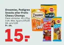 SPAR Dreamies, Pedigree Snacks eller Frolic Chewy Chomps tilbud