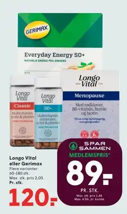 SPAR Longo Vital eller Gerimax tilbud