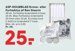 SPAR ASP-HOLMBLAD Krone- eller Fyrfadslys af Ren Stearin tilbud