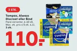 SPAR Tampax, Always Discreet eller Bind tilbud