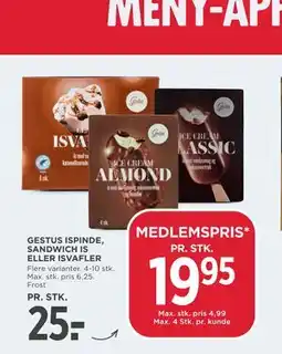 MENY GESTUS ISPINDE, SANDWICH IS ELLER ISVAFLER tilbud