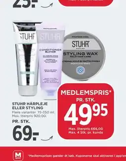 MENY STUHR HÅRPLEJE ELLER STYLING tilbud