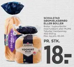 MENY SCHULSTAD SØDMÆLKSBRØD ELLER BOLLER tilbud