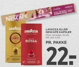 MENY LAVAZZA ELLER NESCAFÉ KAPSLER tilbud