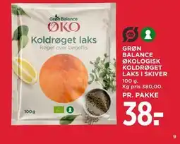 MENY GRØN BALANCE ØKOLOGISK KOLDRØGET LAKS I SKIVER tilbud