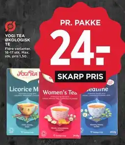 MENY YOGI TEA ØKOLOGISK TE tilbud