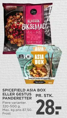 MENY SPICEFIELD ASIA BOX ELLER GESTUS PANDERETTER tilbud