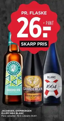 MENY JACOBSEN, GRIMBERGEN ELLER 1664 BLANC tilbud